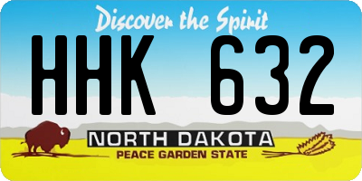ND license plate HHK632