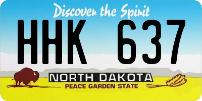 ND license plate HHK637