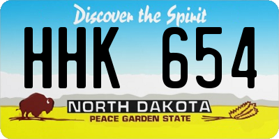 ND license plate HHK654