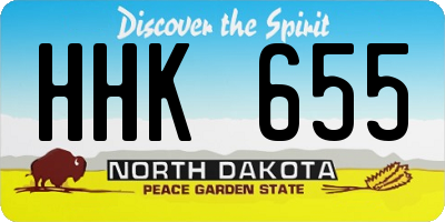 ND license plate HHK655