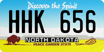ND license plate HHK656