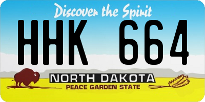 ND license plate HHK664