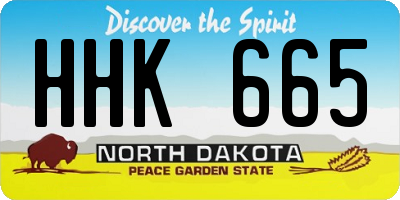 ND license plate HHK665