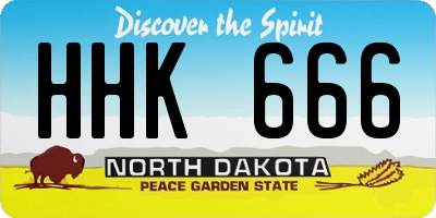ND license plate HHK666