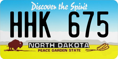 ND license plate HHK675
