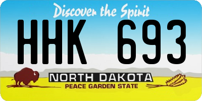 ND license plate HHK693