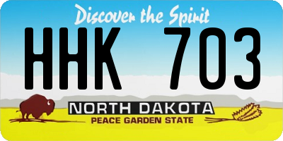 ND license plate HHK703