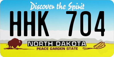 ND license plate HHK704
