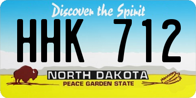 ND license plate HHK712
