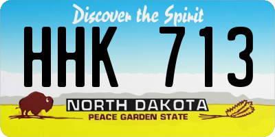 ND license plate HHK713