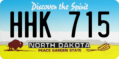 ND license plate HHK715