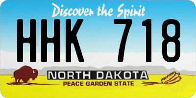 ND license plate HHK718