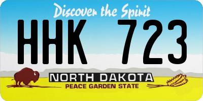 ND license plate HHK723