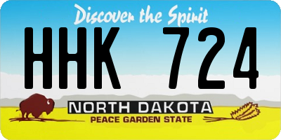 ND license plate HHK724