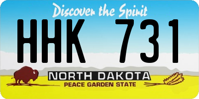 ND license plate HHK731