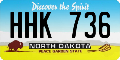ND license plate HHK736