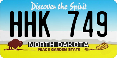 ND license plate HHK749