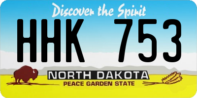 ND license plate HHK753