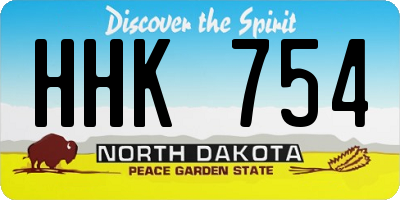 ND license plate HHK754