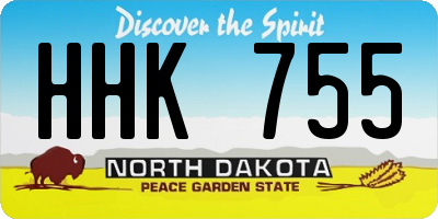 ND license plate HHK755