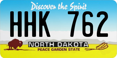 ND license plate HHK762