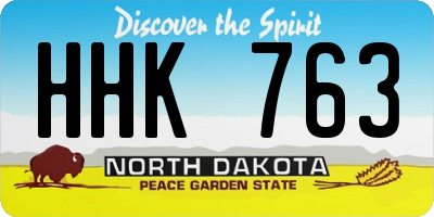 ND license plate HHK763