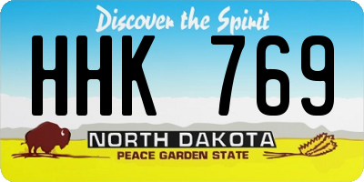 ND license plate HHK769