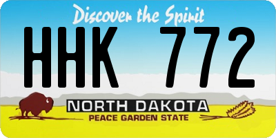 ND license plate HHK772
