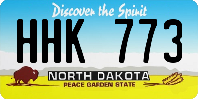 ND license plate HHK773
