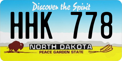ND license plate HHK778