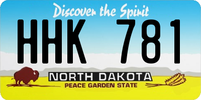 ND license plate HHK781