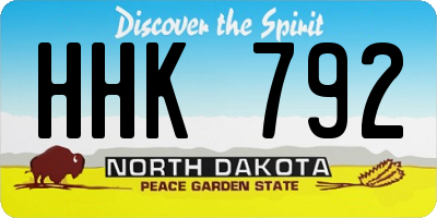 ND license plate HHK792