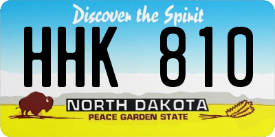 ND license plate HHK810