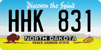 ND license plate HHK831