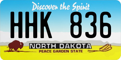 ND license plate HHK836