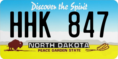 ND license plate HHK847