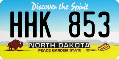 ND license plate HHK853