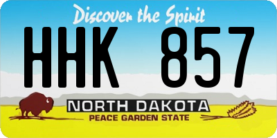 ND license plate HHK857