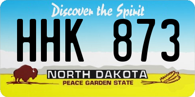 ND license plate HHK873