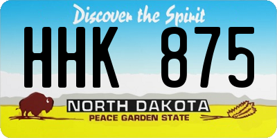 ND license plate HHK875