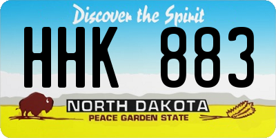 ND license plate HHK883