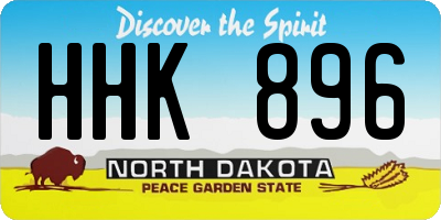 ND license plate HHK896
