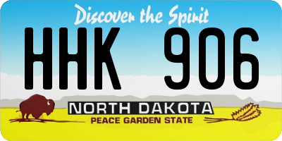 ND license plate HHK906