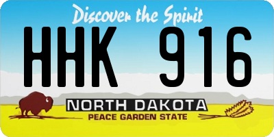 ND license plate HHK916
