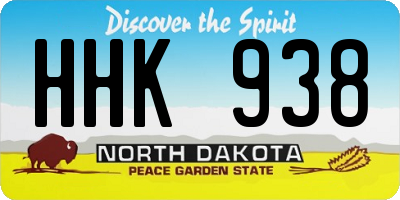 ND license plate HHK938