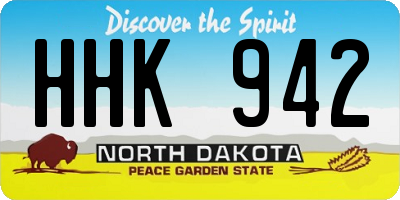 ND license plate HHK942