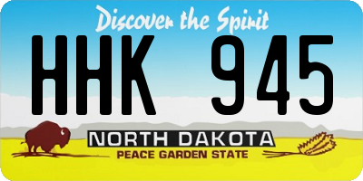 ND license plate HHK945