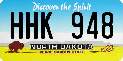 ND license plate HHK948