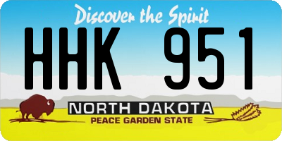 ND license plate HHK951