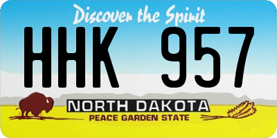ND license plate HHK957